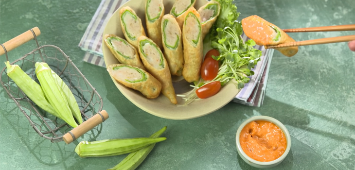 Đậu bắp nhồi tôm chiên giòn thơm ngon, bổ dưỡng